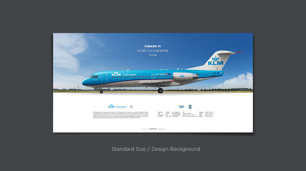 KLM Cityhopper Fokker 70 PH KZM Aviaposter