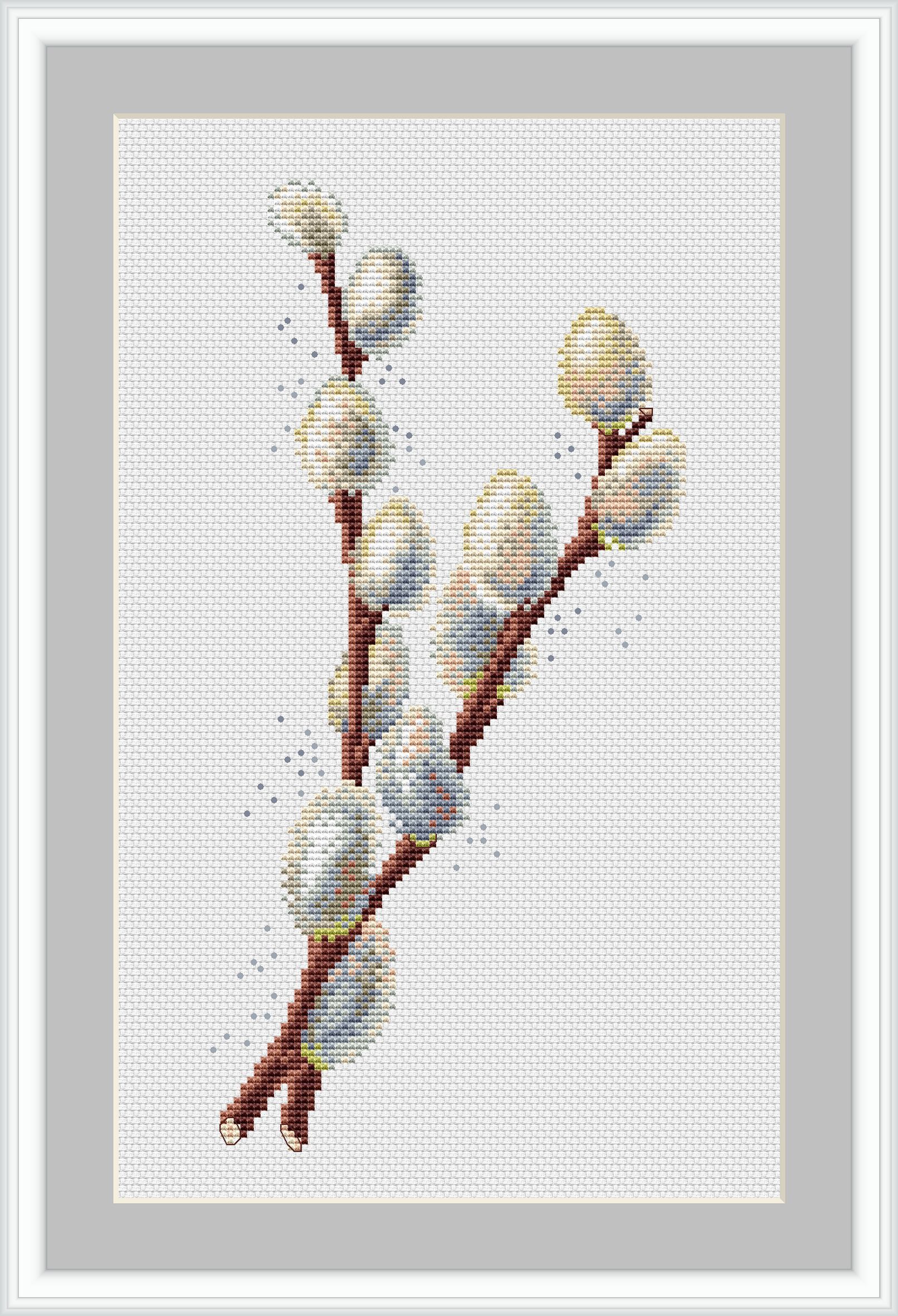 Pussy Willow Cross Stitch Pattern