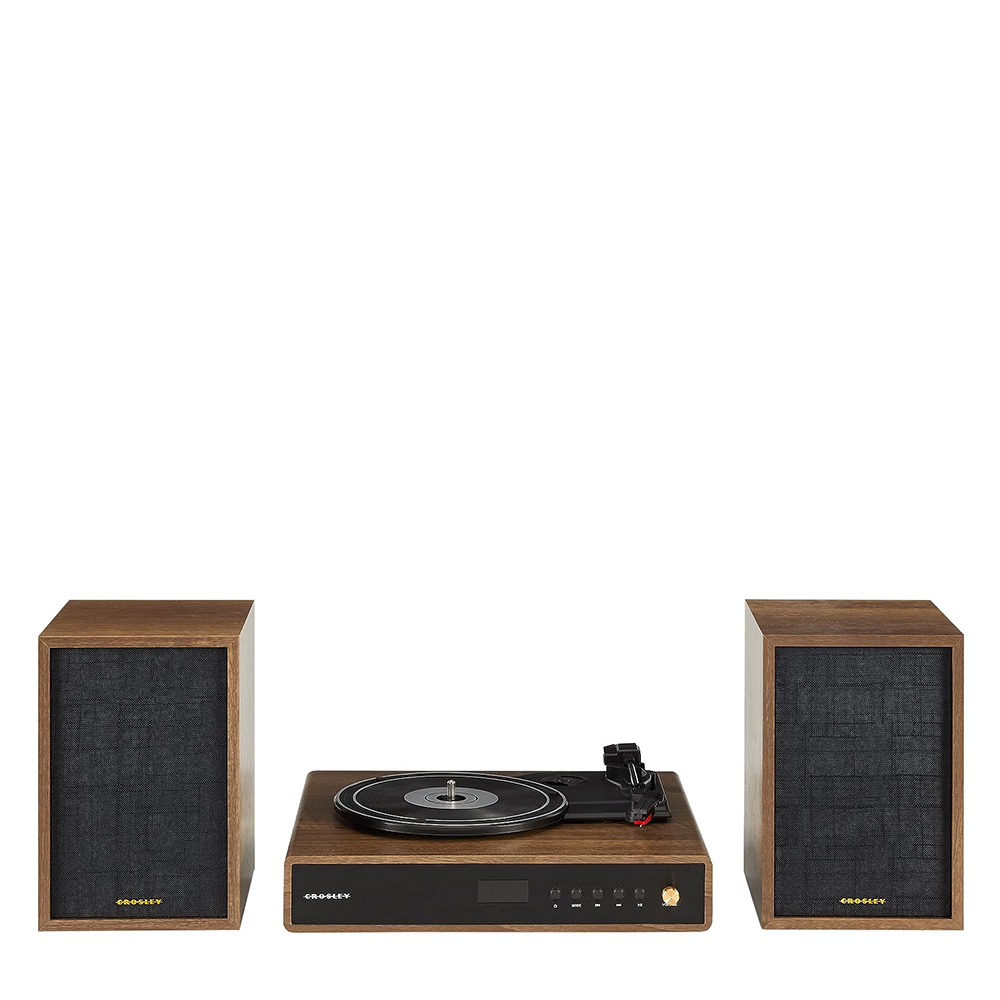 Crosley Alto Shelf System Walnut Play Vinyl Ua