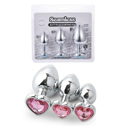 Набор анальных пробок Evolved Rainbow Metal с радужным кристаллом, разноцветные EN-BP-8539-2 - Evolved - Анальные пробки со стразами - Купить