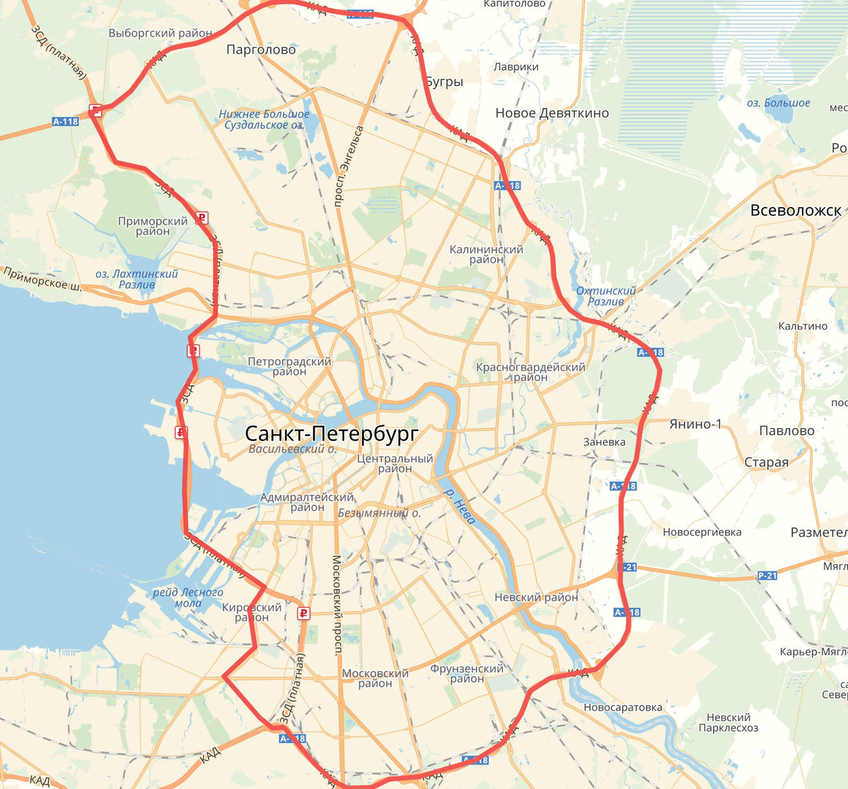 Карта Санкт-Петербурга в хорошем качестве