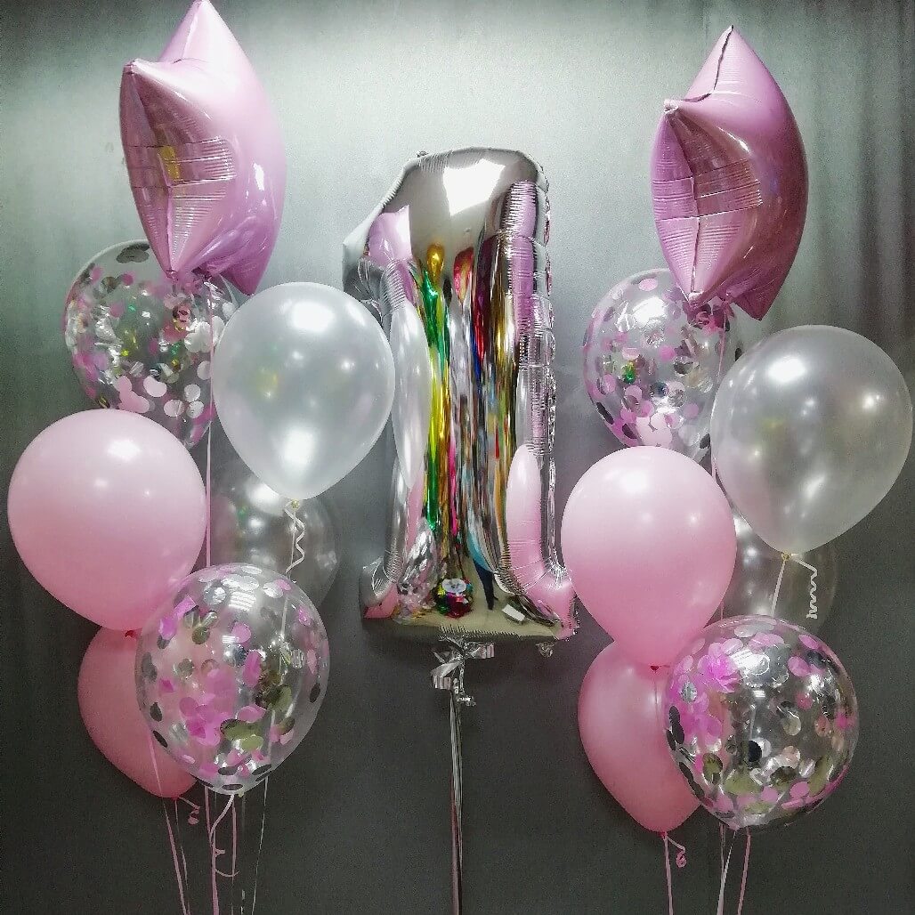 красивые шары на день рождения девочке 1 год