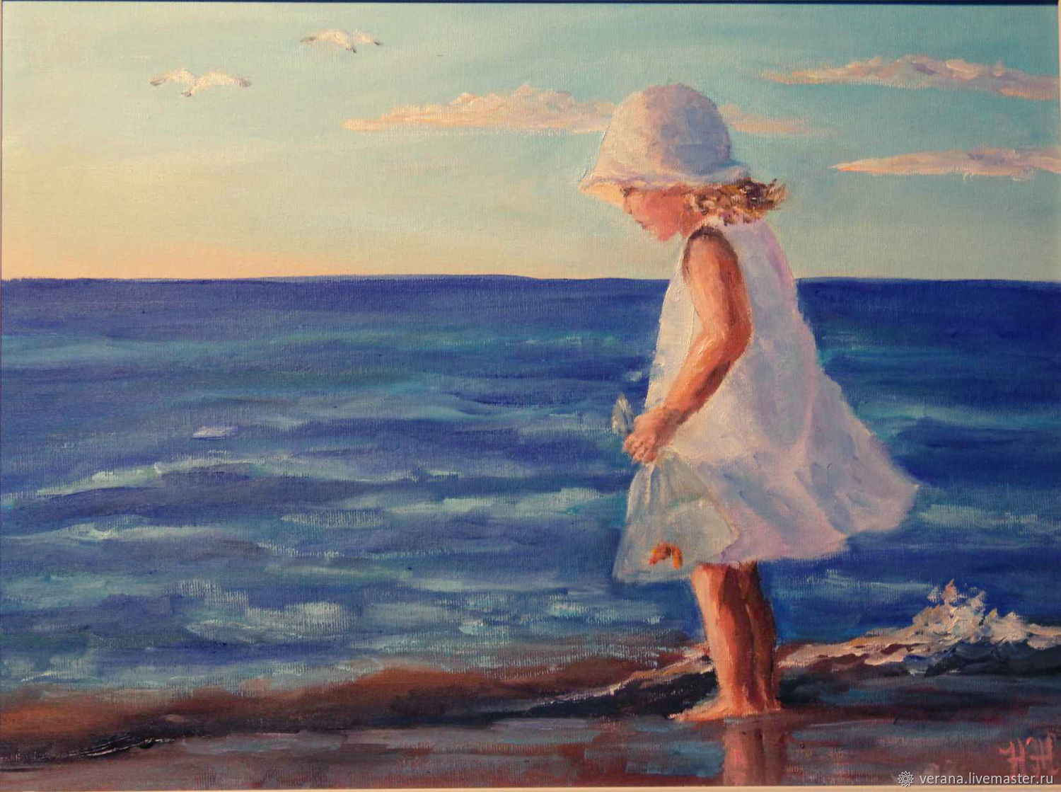 Девочка у моря картина