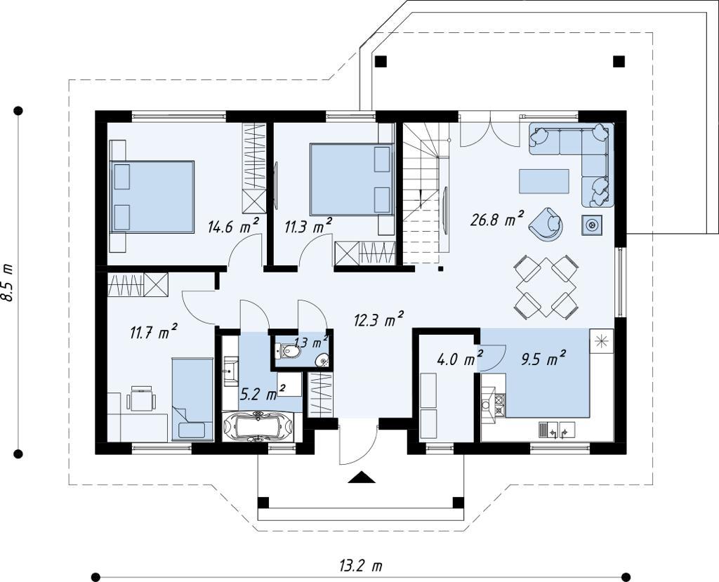 Проект z7 планировка дома одноэтажного