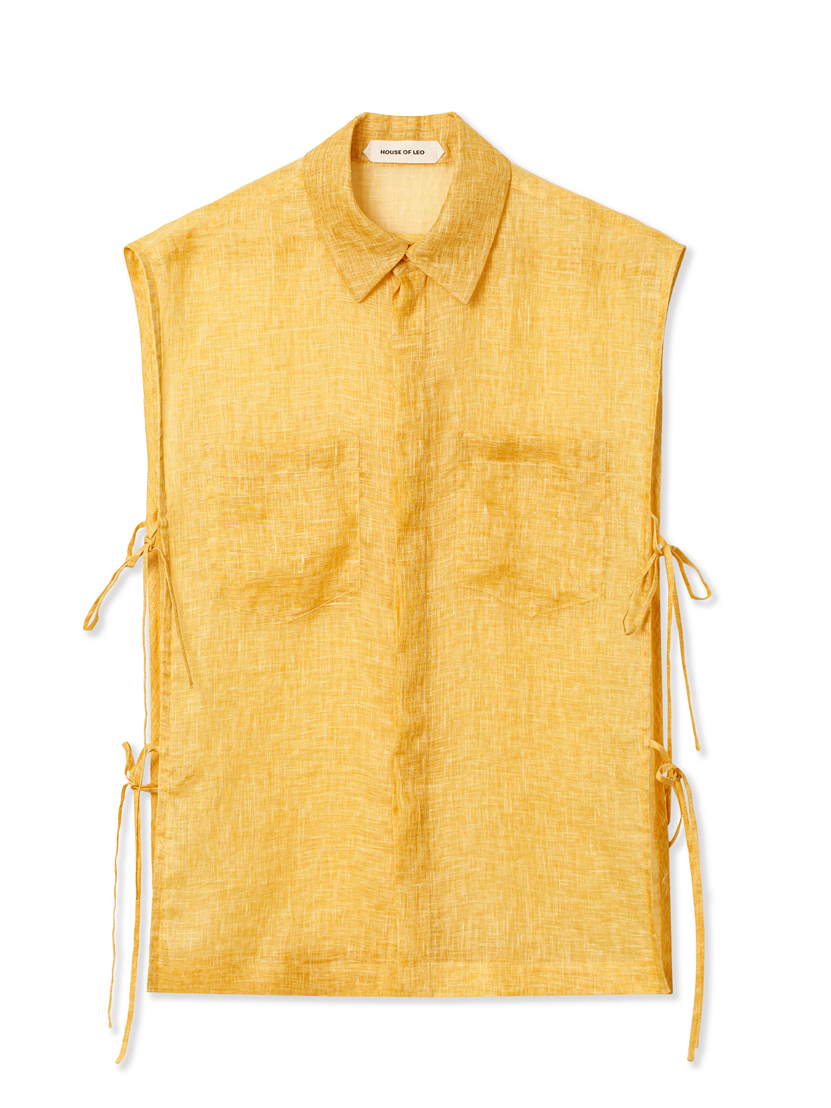 Zara желтая льняная рубашка