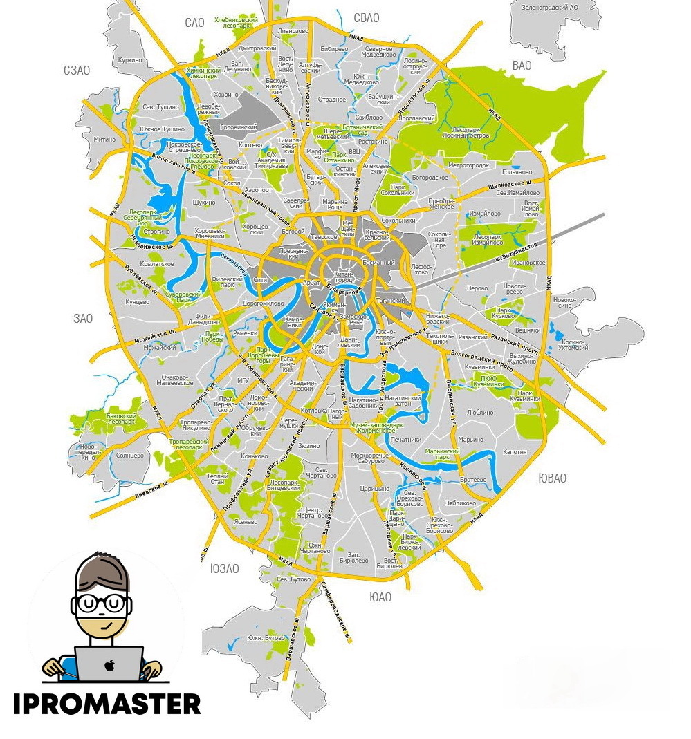 Москва по карте