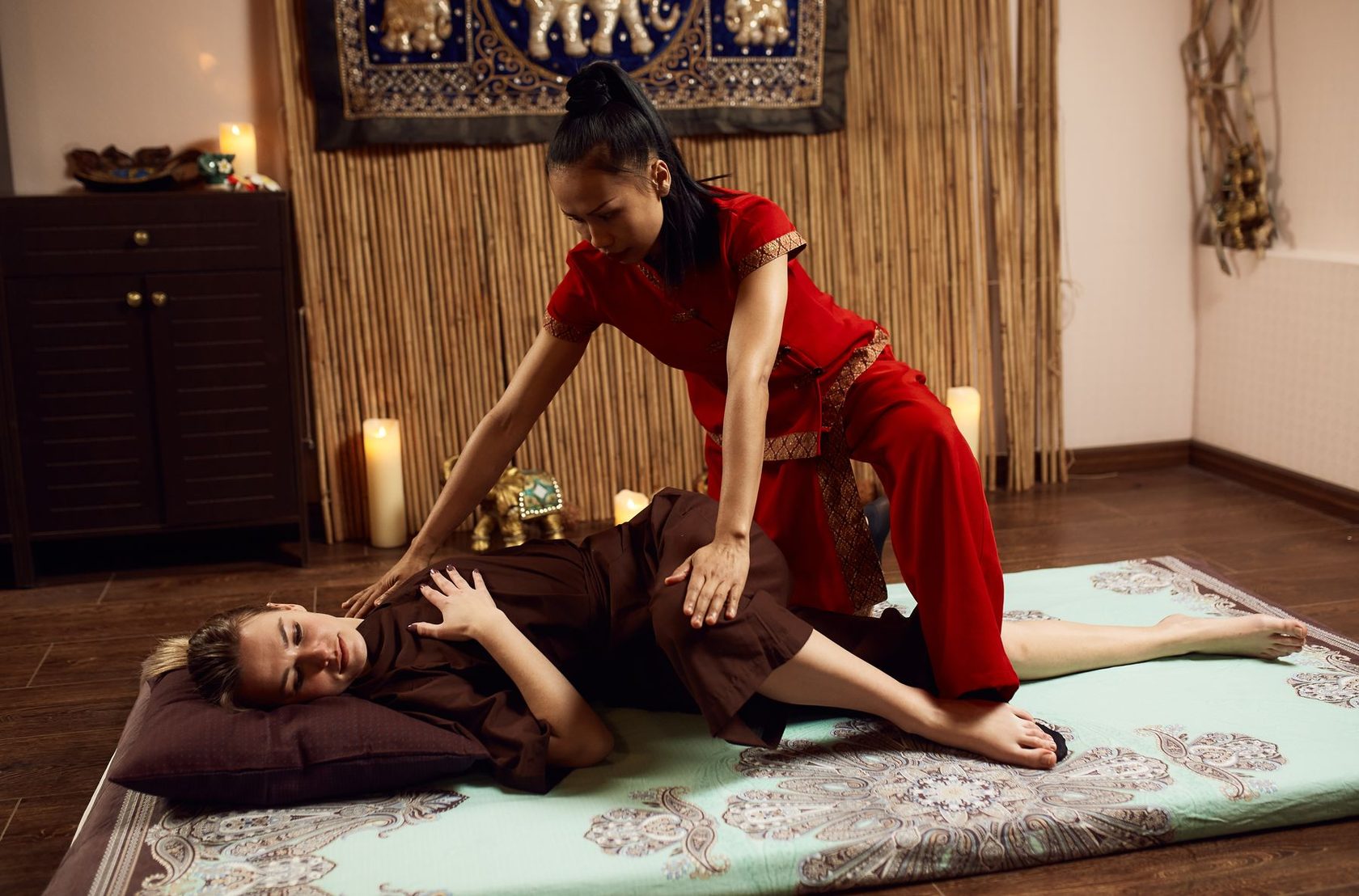 Thai traditional massage foot magical photos