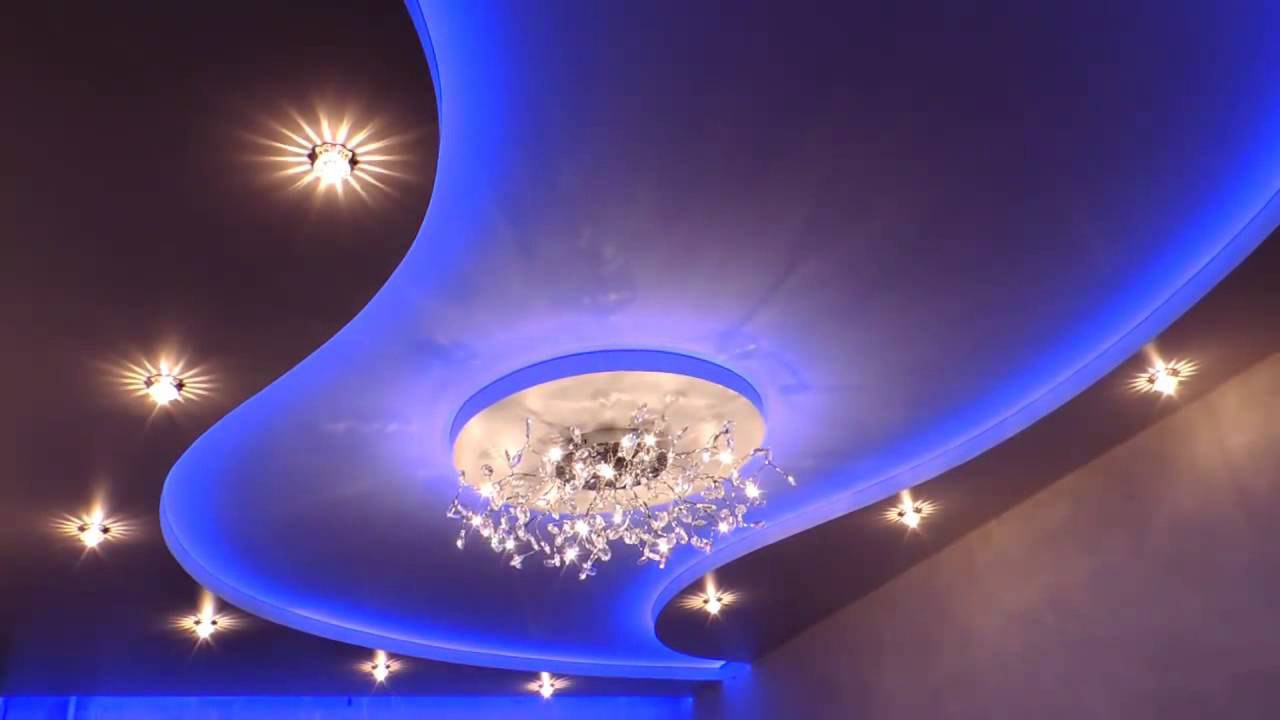 двухъярусные натяжные потолки с подсветкой фото