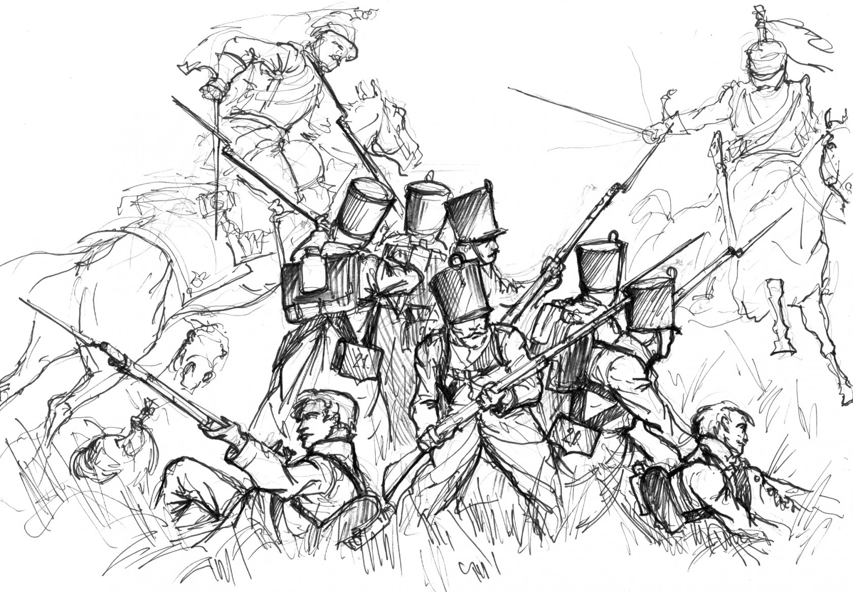 Бородинская битва набросок