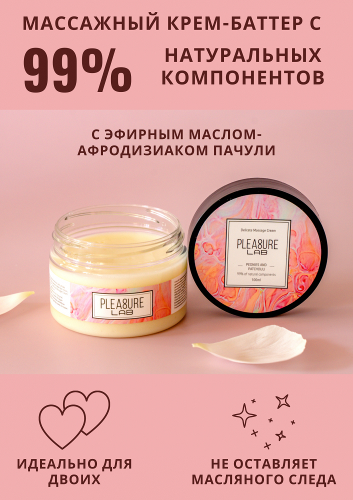 Массажное масло Pleasure Lab Delicate пионы и пачули, 100 мл 1024-02Lab - Pleasure Lab - Масла для массажа - Купить