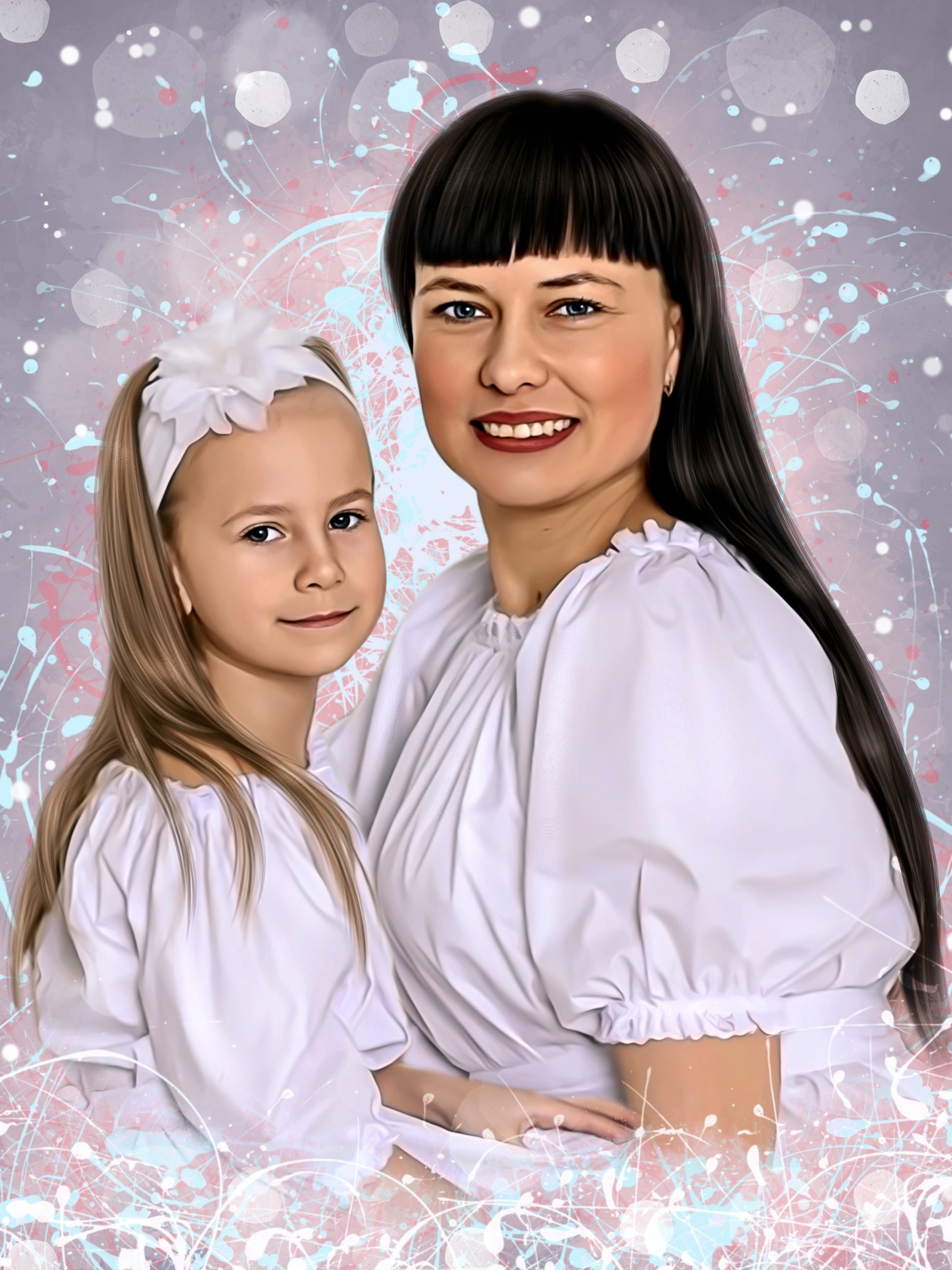 Картина на холсте дочка и мама Дрим арт