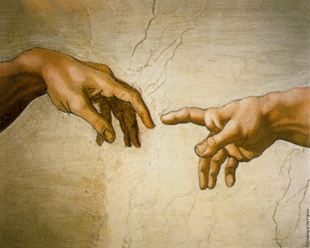 Леонардо да Винчи Сотворение Адама руки
