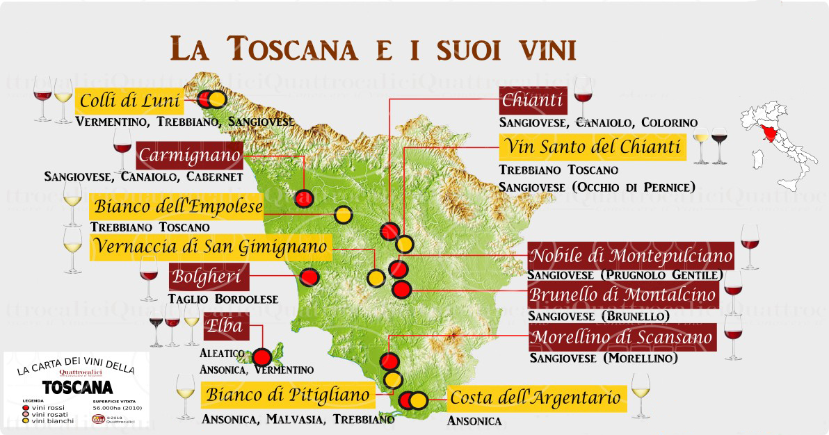 Винодельческая карта италии