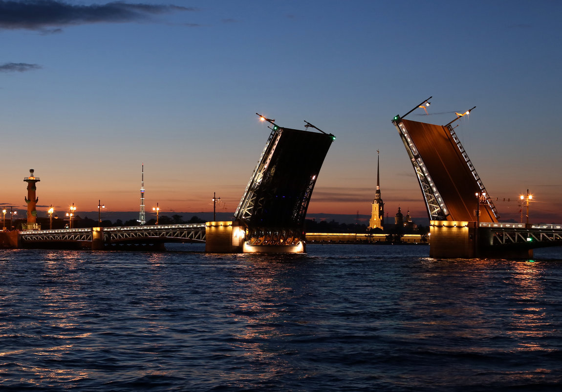 Белые ночи в Санкт-Петербурге Дворцовый мост