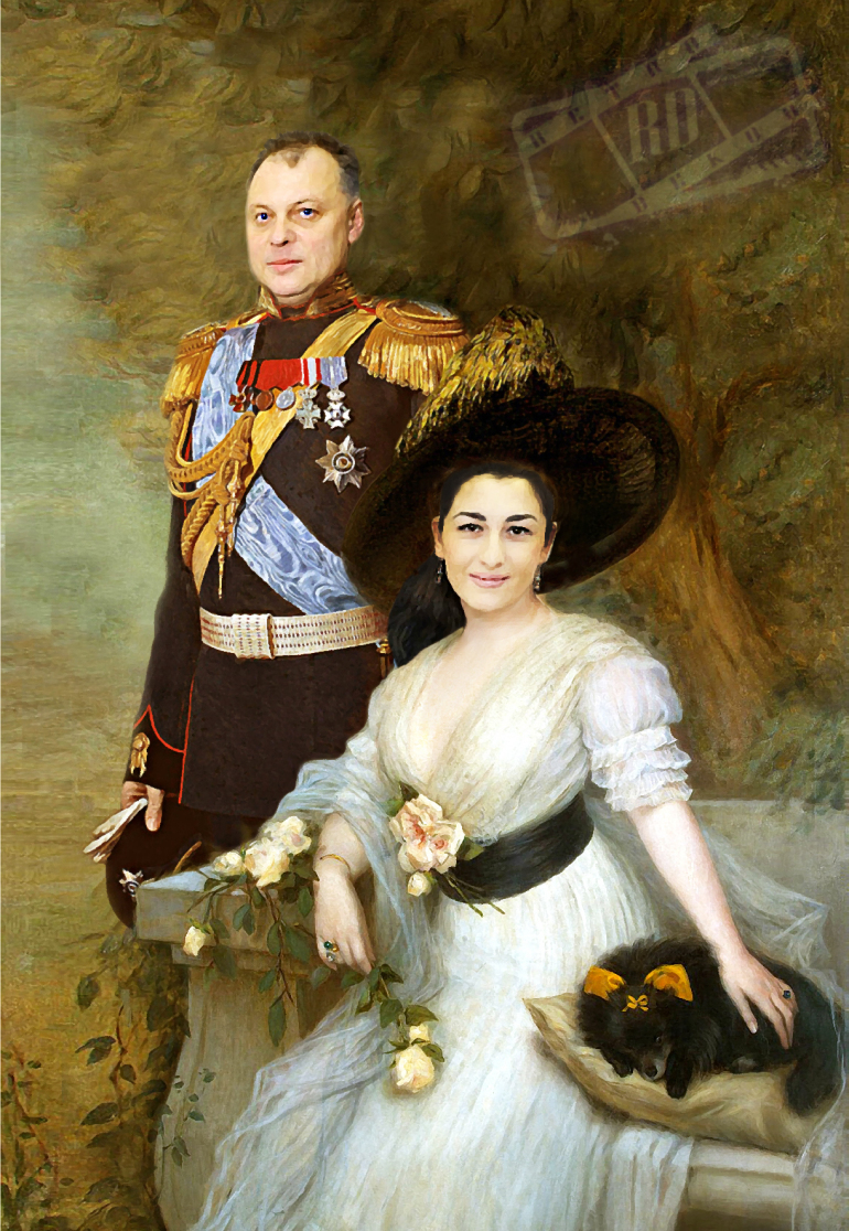 Портрет Граф и графиня Король и Королева