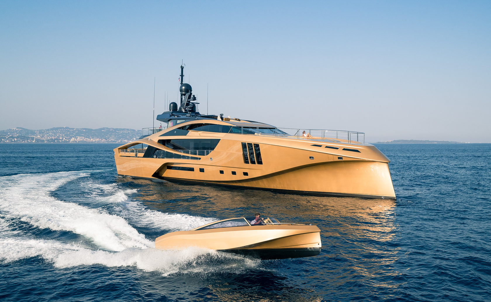 Yacht with model fan images