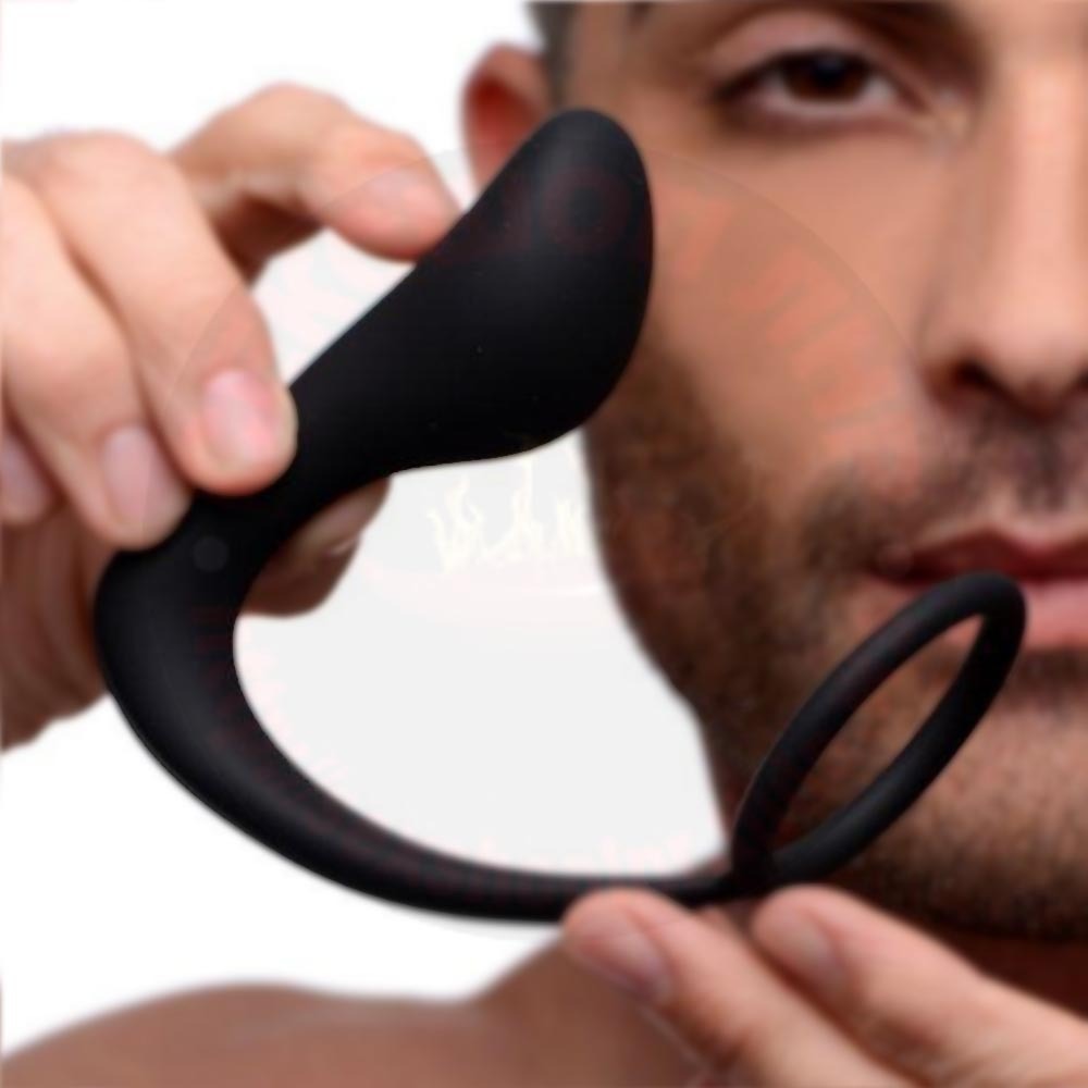 Вибромассажер простаты с нагревом Evolved Zero Tolerance Strapped & Tapped с эрекционным кольцом и пультом ДУ, чёрный ZE-AP-6290-2 - Evolved - Массажеры простаты - Купить