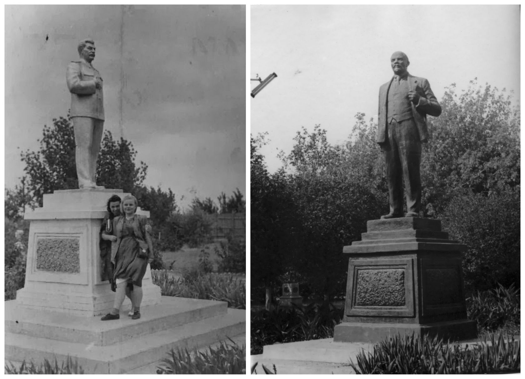 Памятник Ленину и Сталину в Костроме