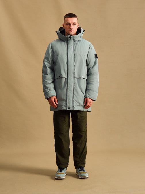 Пуховик STONE ISLAND Micro Twill — серый