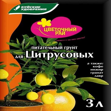 Грунт питательный Цветочный рай для цитрусовых