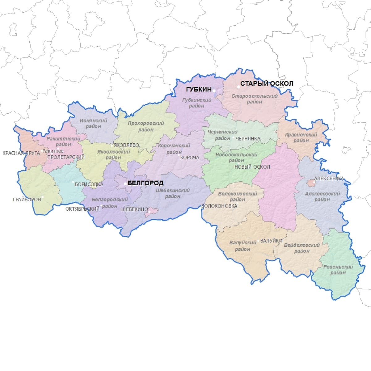Грайворонский округ белгородской области на карте. Белгород на карте Белгородской области на карте. Карта Белгородской области с районами. Карта Белгородской с районами области районами. Карта Белгород обл по районам.
