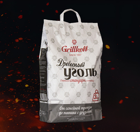 Древесный уголь, 3 кг Grillkoff