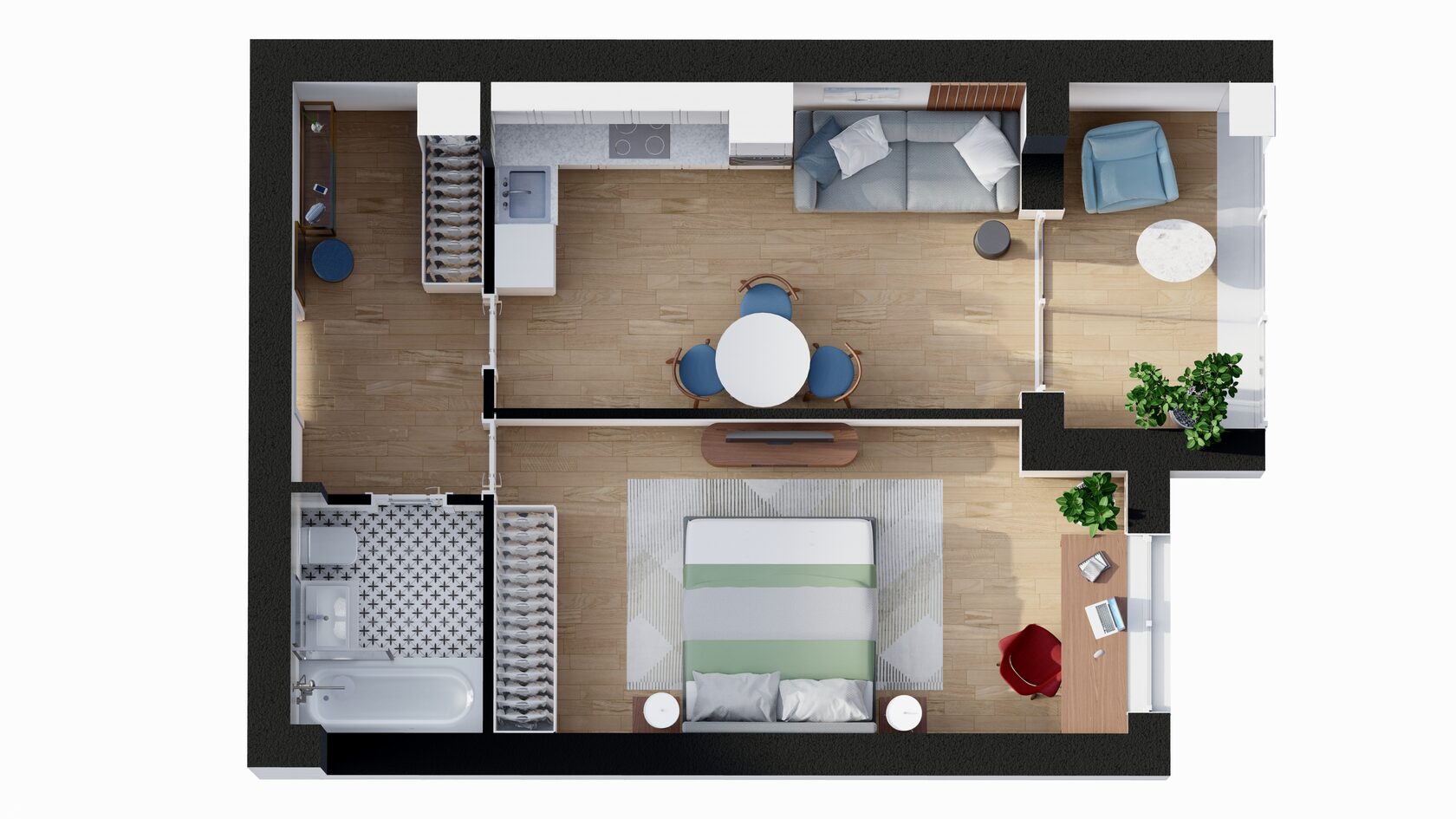 Планировка 1-комн. 3