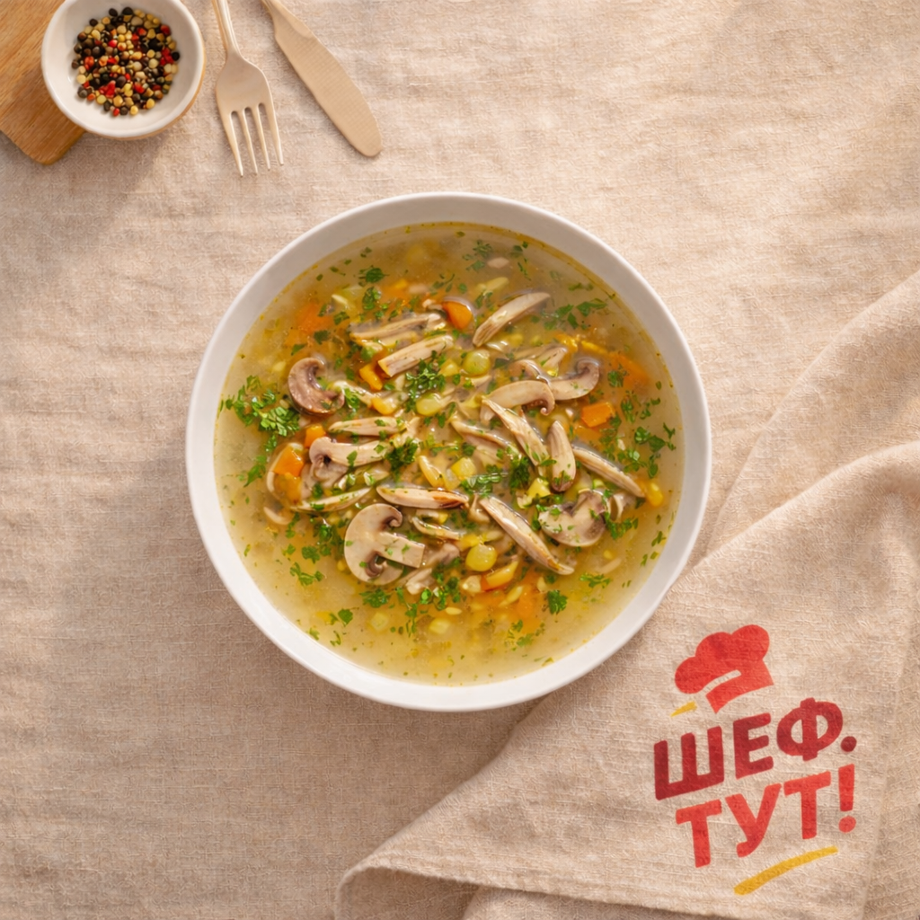 Грибница с курицей