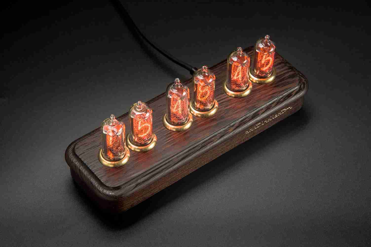 Vostok-3 Black: Wenge nixie clock, view 3