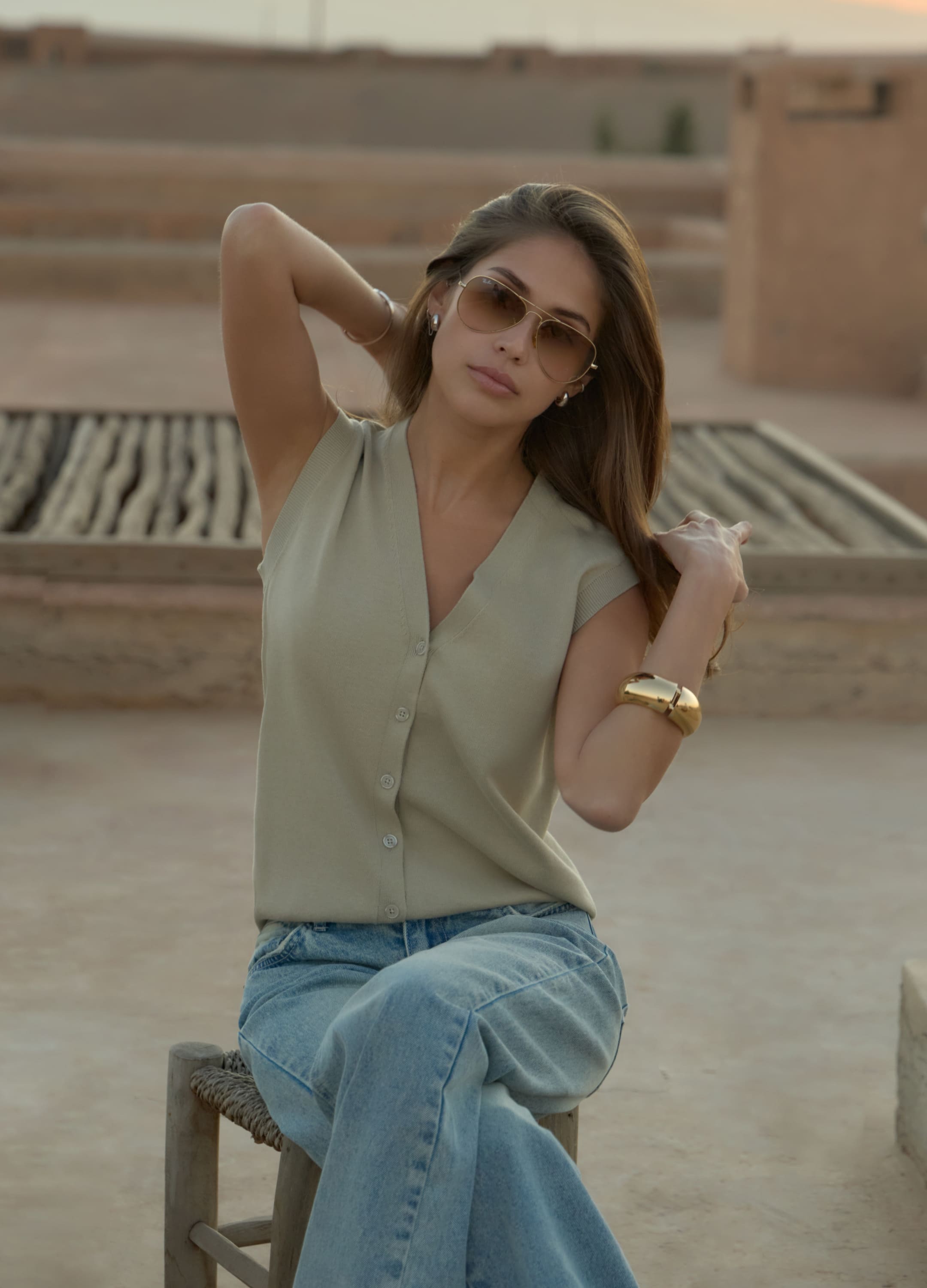 

Жилет Clear из мерсеризованного хлопка - Бежевый, Natural;бежевый