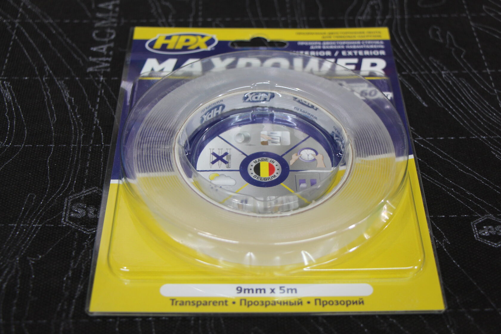 HT0605 Высокопрочная двухсторонняя акриловая прозрачная лента MAXPOWER 6мм*5м