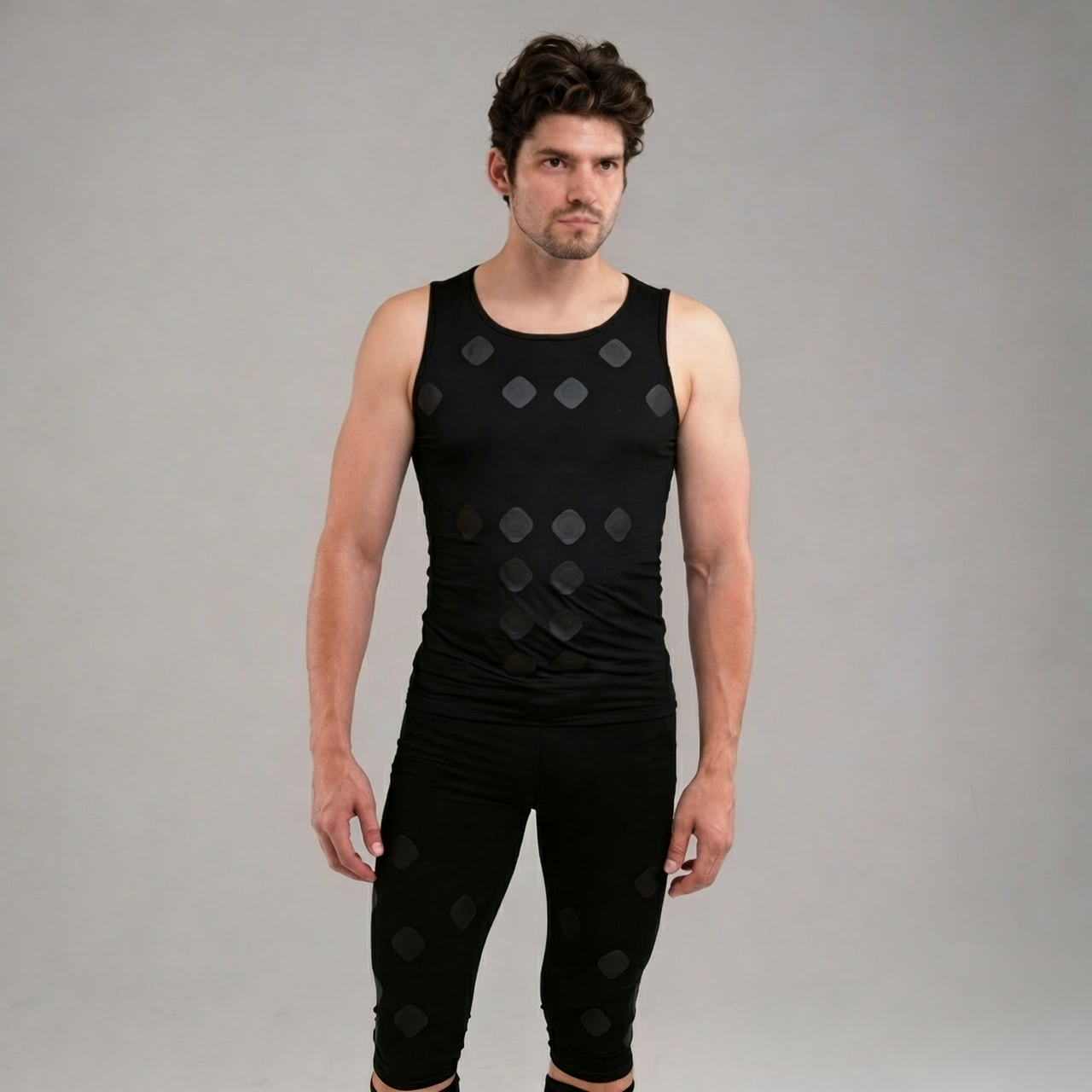 Мужская майка для сна SportDots, чёрная