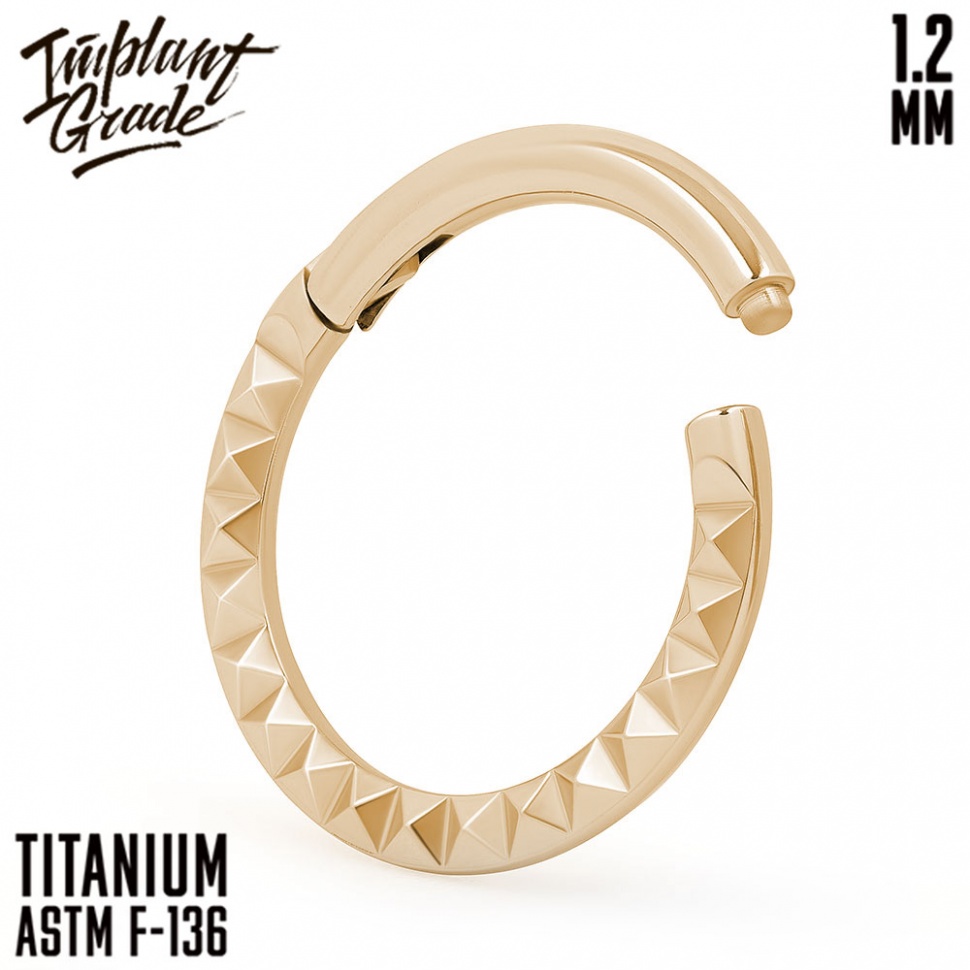 КОЛЬЦО-КЛИКЕР GEOMETRY SIDE GOLD IMPLANT GRADE 1.2 ММ ТИТАН+PVD — фотография товара из каталога Rock House