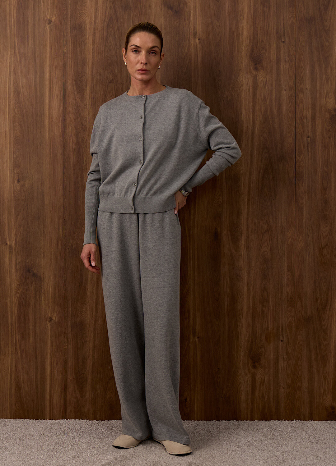 

Брюки Rene из мерсеризованного хлопка - Серые, Cozy grey;серый