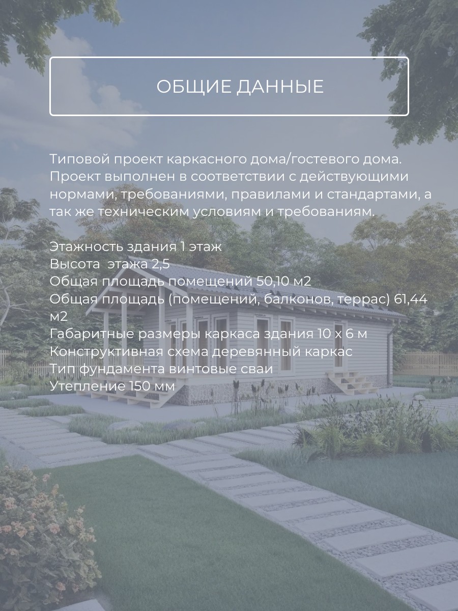Проект дома 50 м2 / Каркасник / 1 этаж / — фото 6