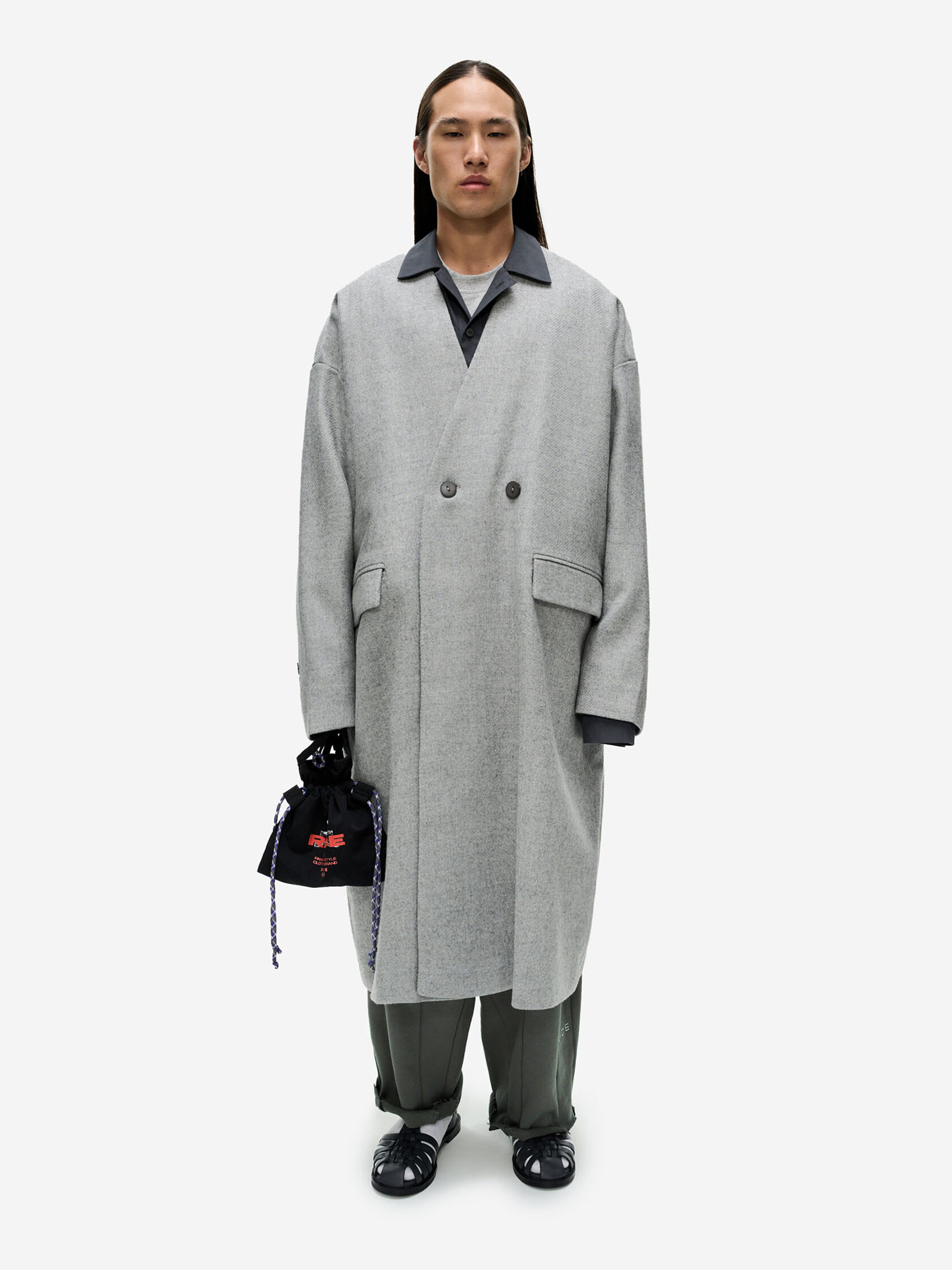 PANASIAN 2 OVERSIZE ПАЛЬТО - Серый - M