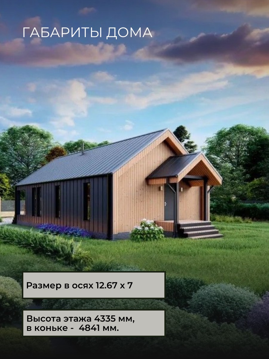 Проект дома 80 м2 / Каркасник / 1 этаж / — фото 4