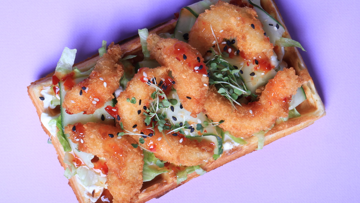 Вафля с креветками