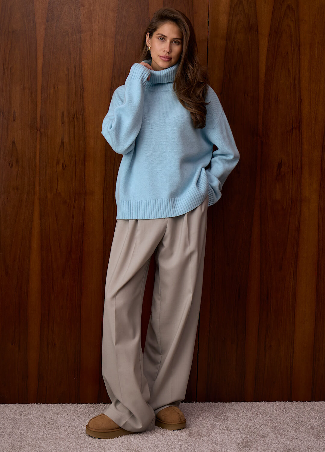 

Прямые брюки из итальянской шерсти - Серые, Light grey;серый