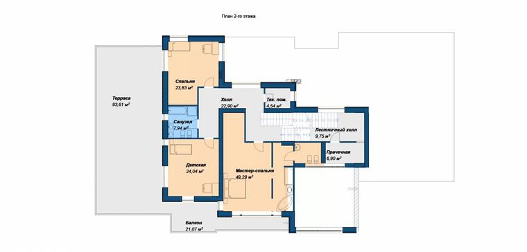 Планировка 2 этажа дома Акватория К-580 с бассейном, 580 м² — Премиум Хаус