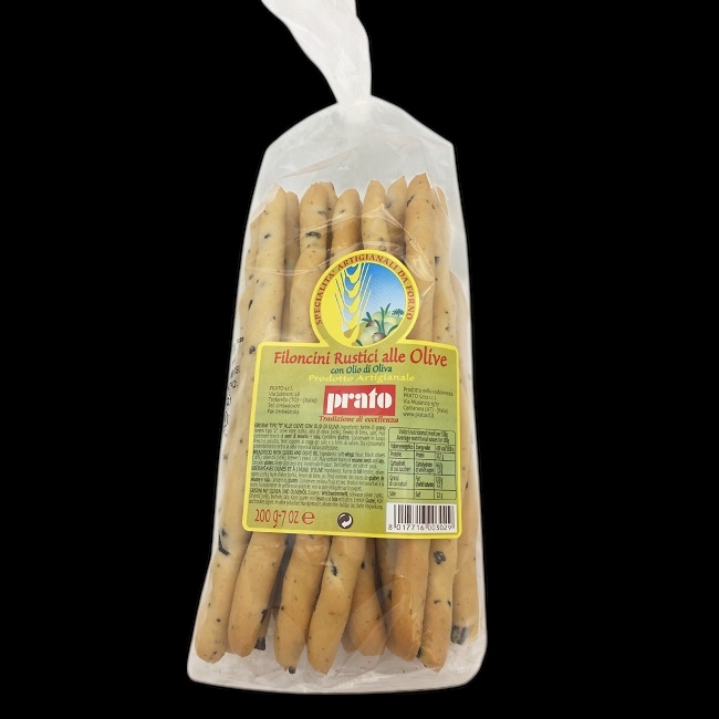Гриссини Филончини с оливками 200 г, Filoncini rustici alle olive Prato 200 gr