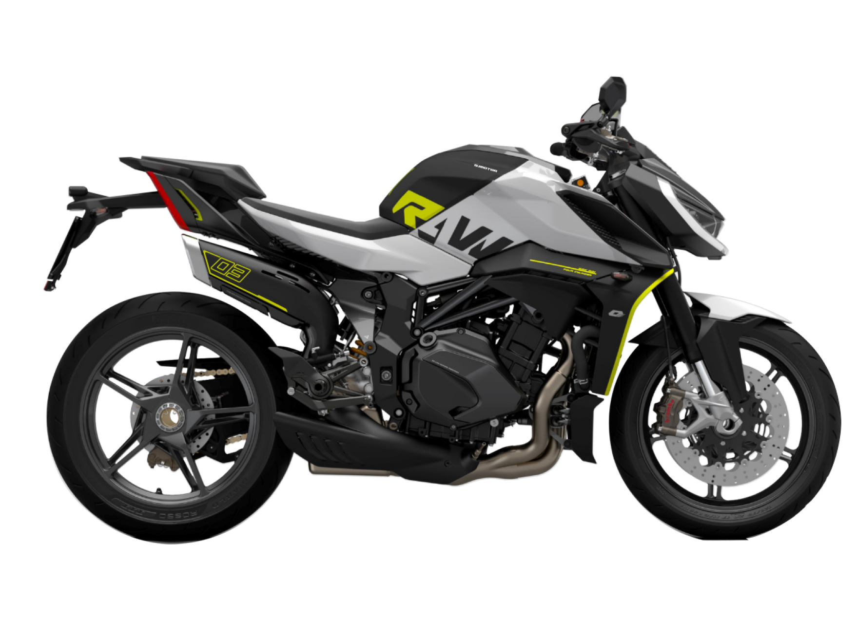 QJMOTOR SRK 921 в серебристой расцветке с чёрными элементами и жёлтыми акцентами