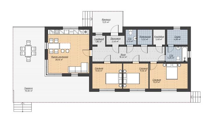 Планировка дома Минимализм КП-180, 180 м² — Премиум Хаус