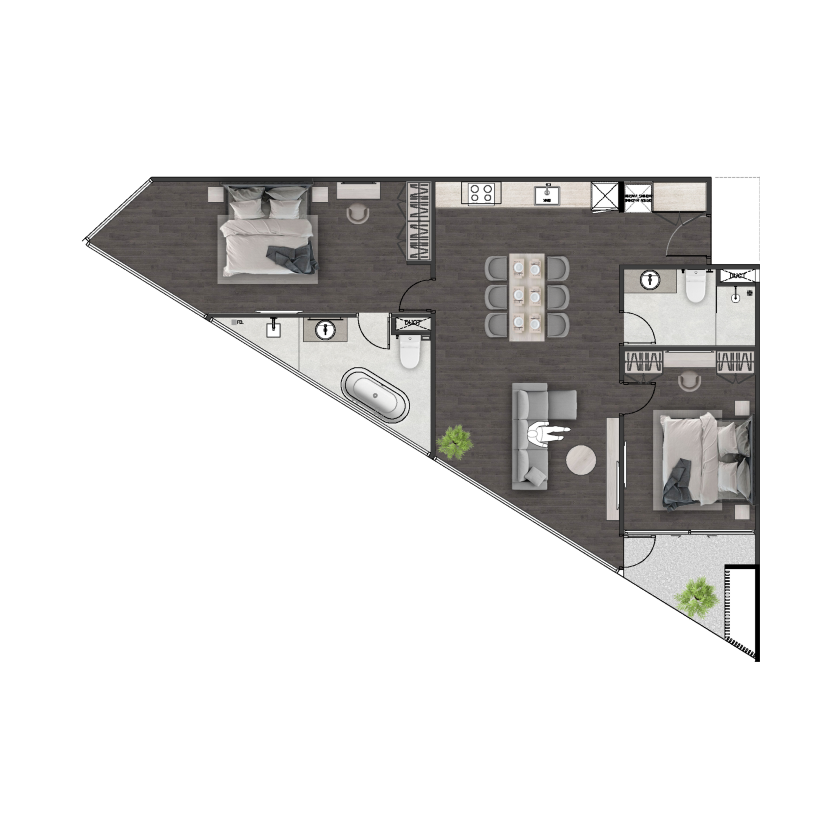Unit 1618 — 1 Bed · 56 m²