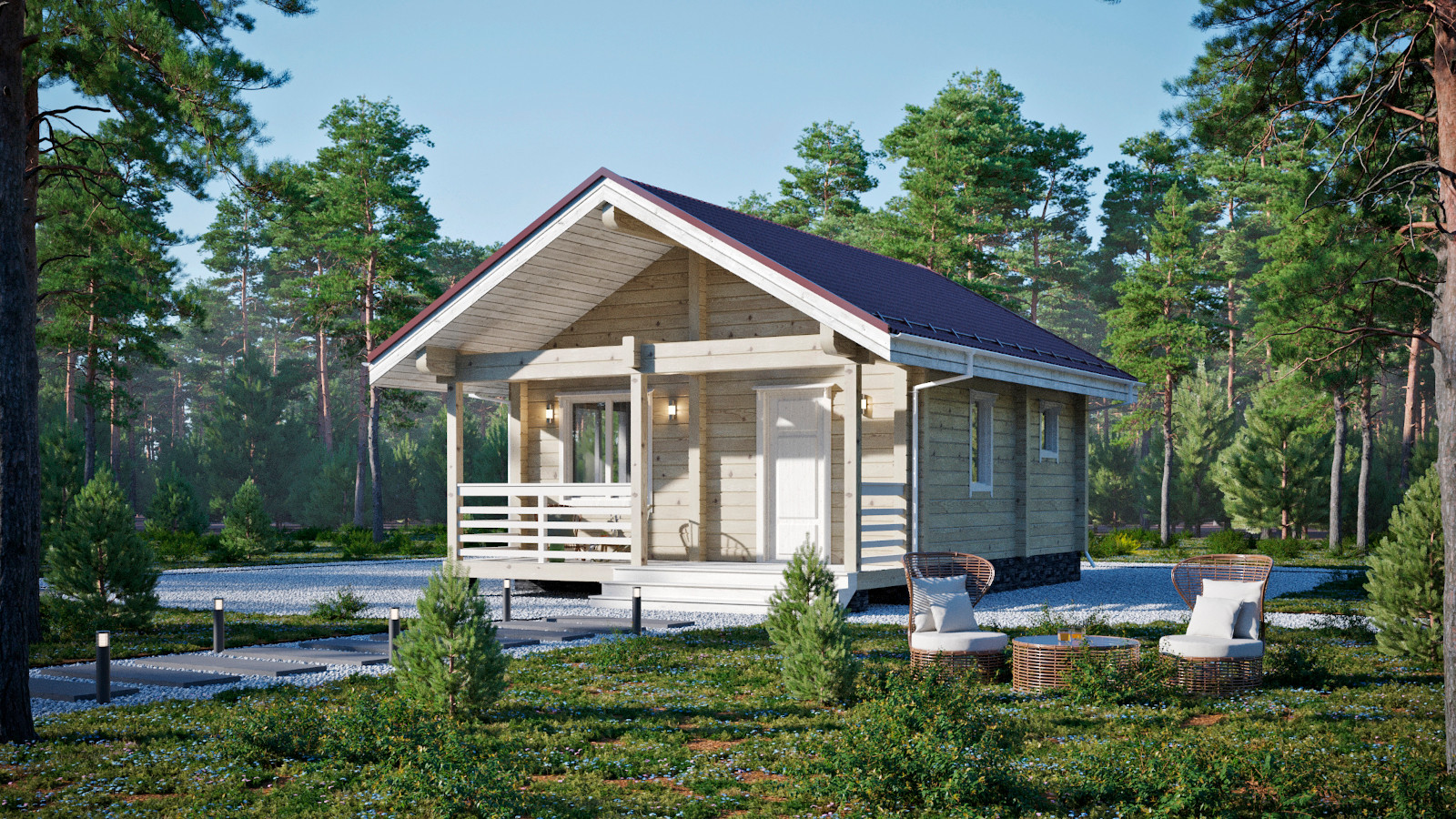 Домокомплект - баня из клееного бруса КБ 1/38 кв.м от производителя