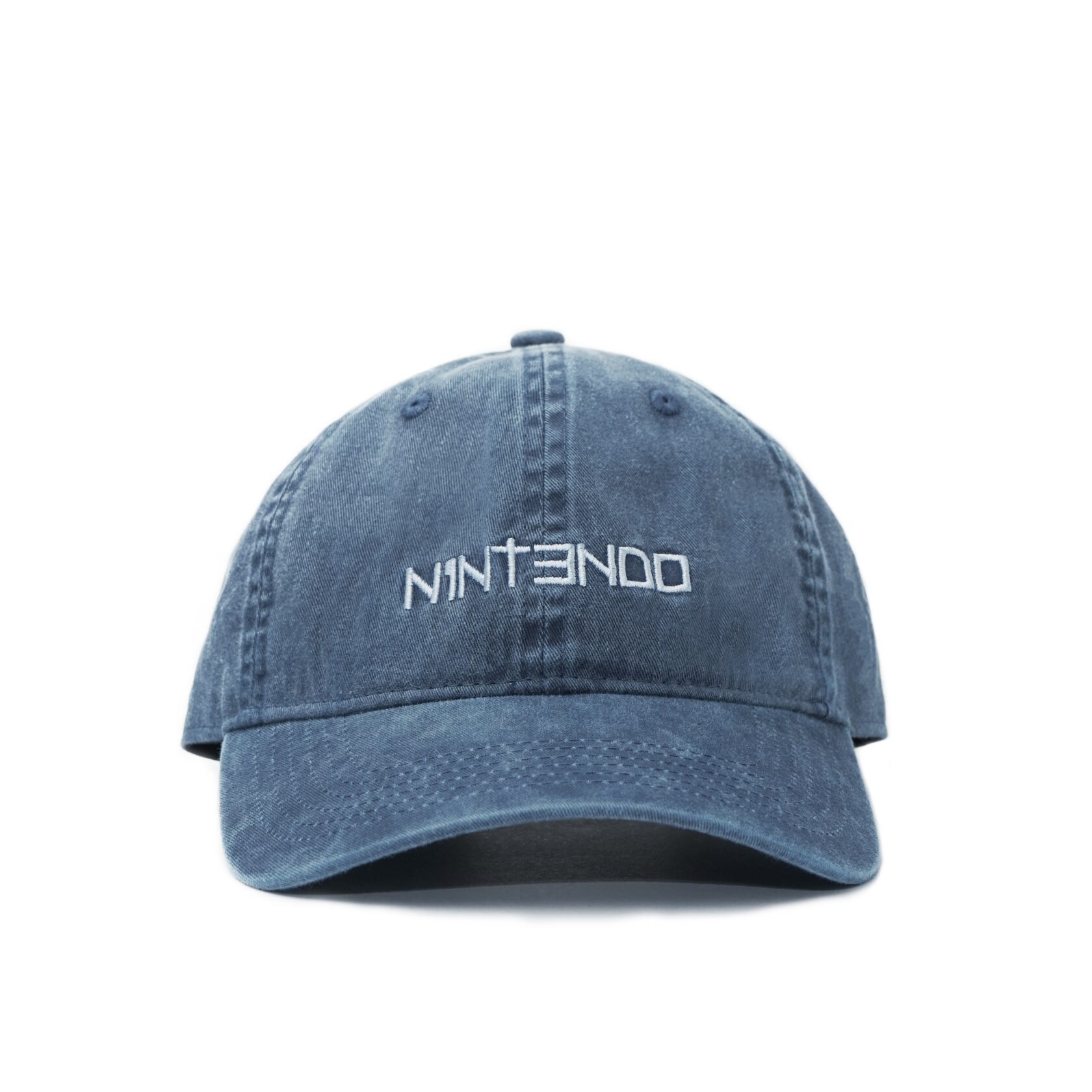 Бейсболка N1NT3NDO washed effect синяя