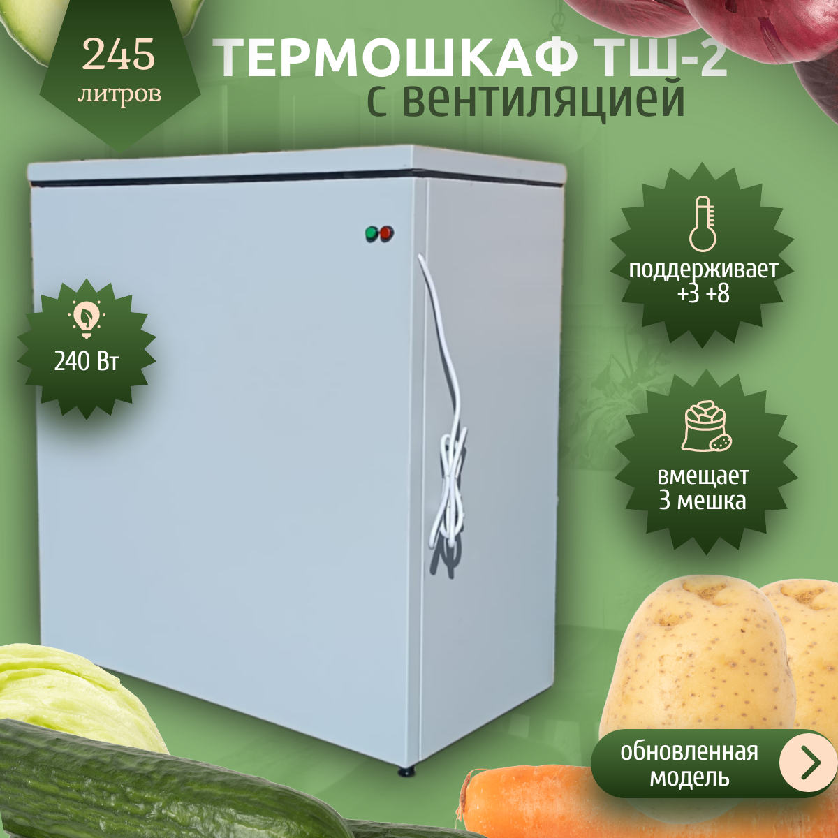 Термошкаф ТШ-2 для хранения овощей на балконе зимой 245 л купить с ...