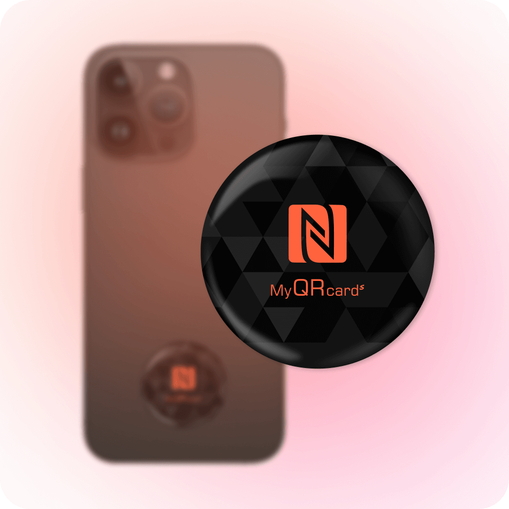 Визитка с NFC меткой-стикером 3D на смартфон и функцией 