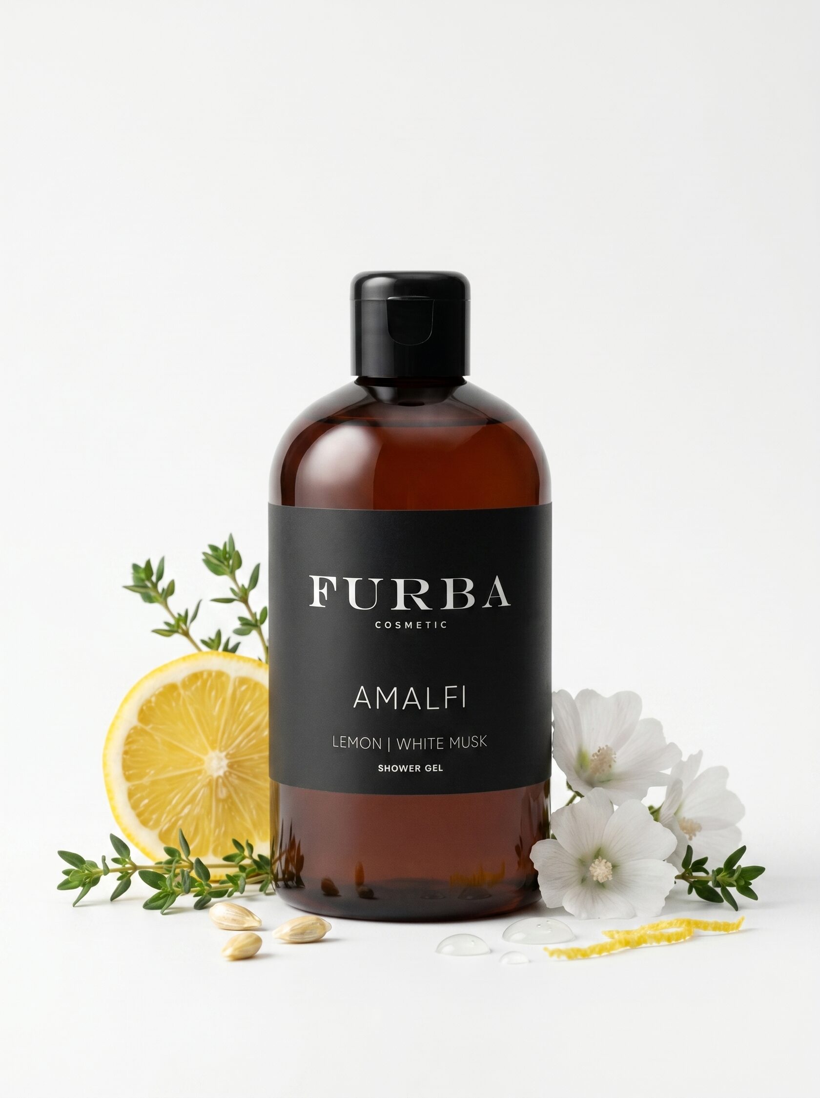 Парфюмированный гель для душа Furba Amalfi яркими нотами лимона и сахарной пудры, 300 мл