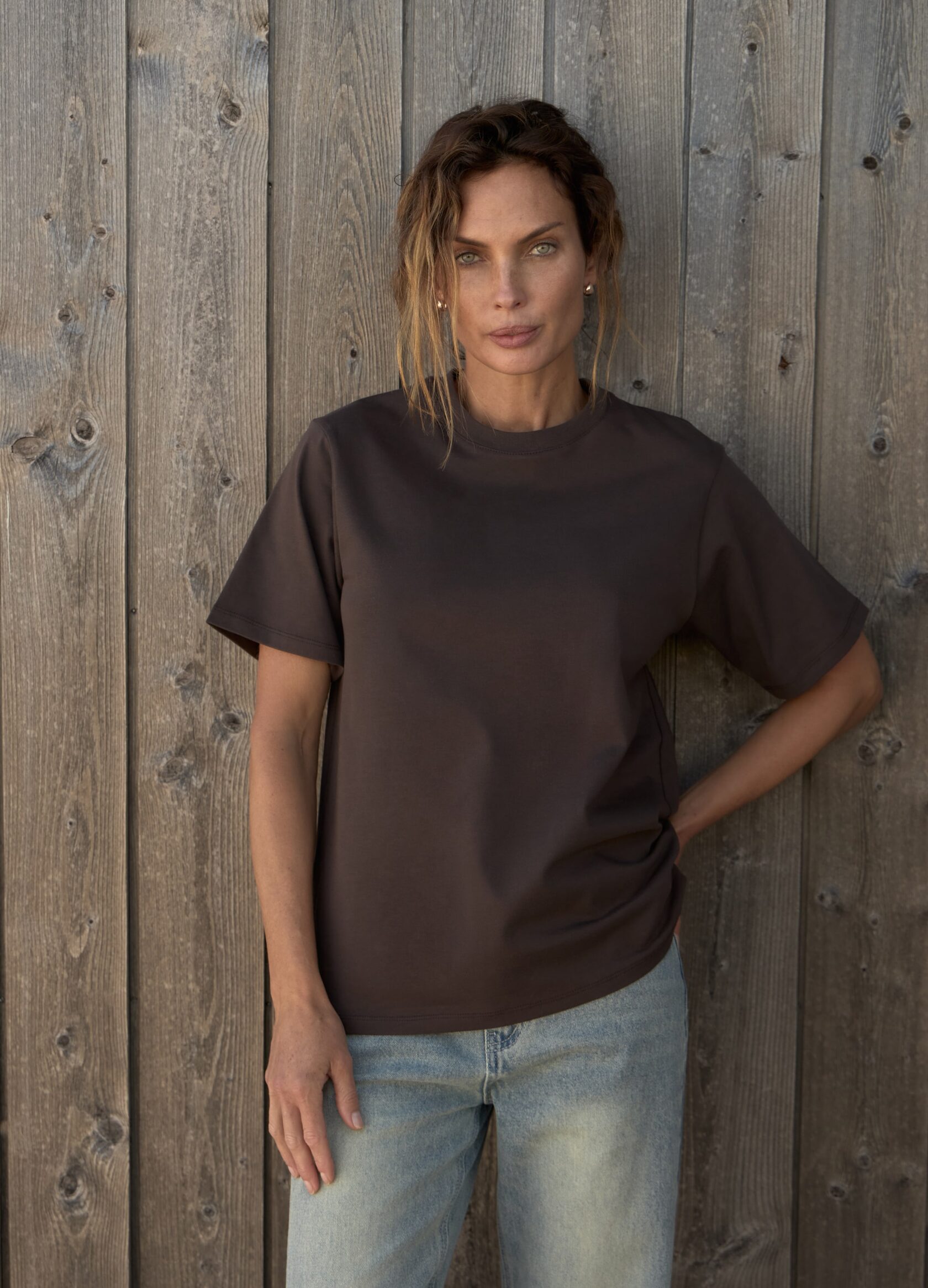 

Футболка базовая из плотного хлопка - Коричневый, Brown;коричневый